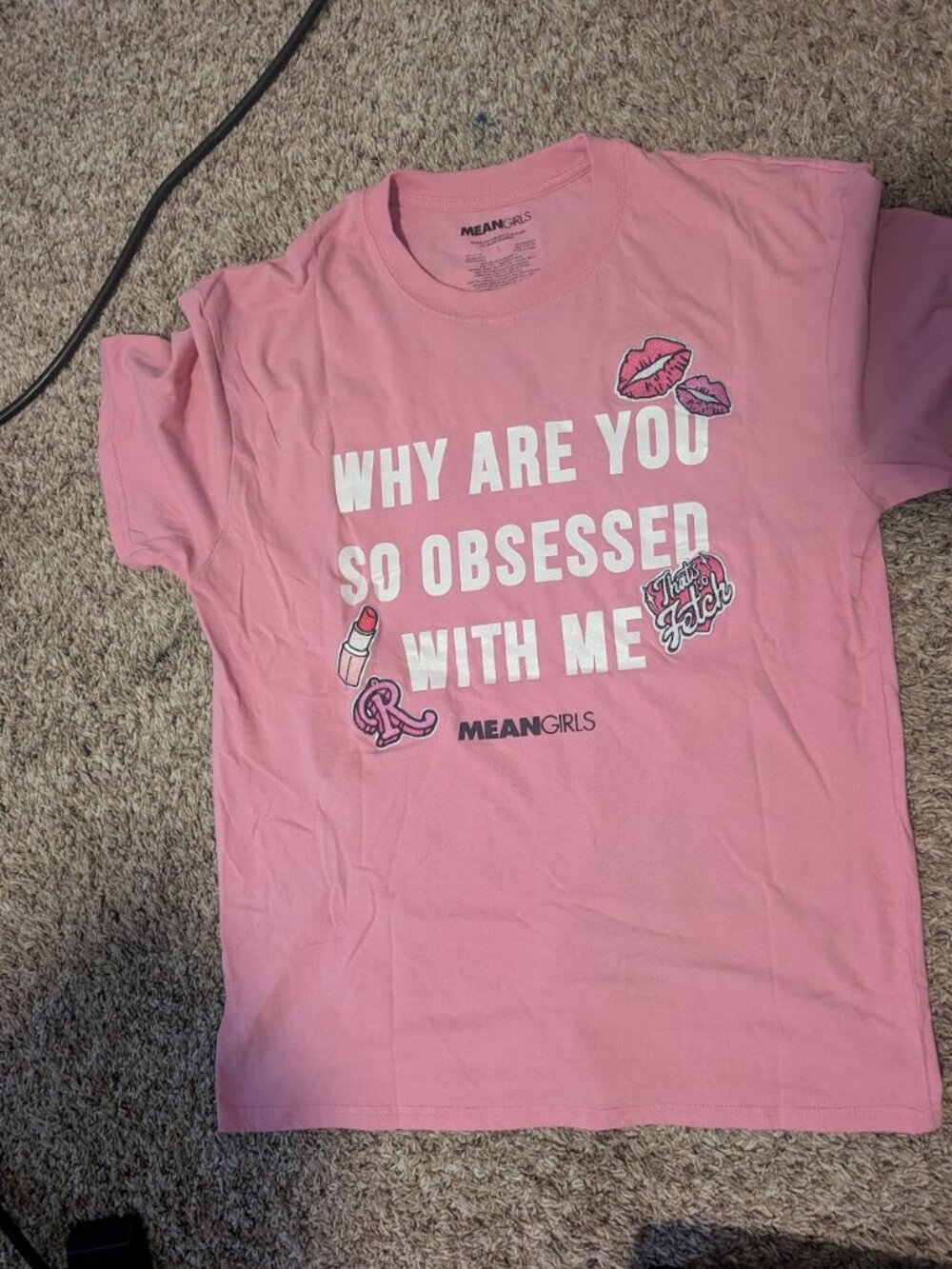 Mean Girls Pink Graphic Tee Burn Book Obsessed With Me Size Large NWOT